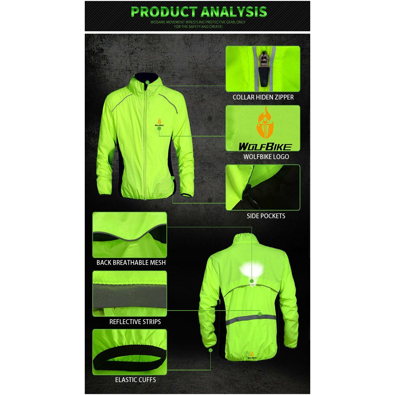 Fashion Tour De France Breathable Bicycle Cycle Waterproof Raincoat