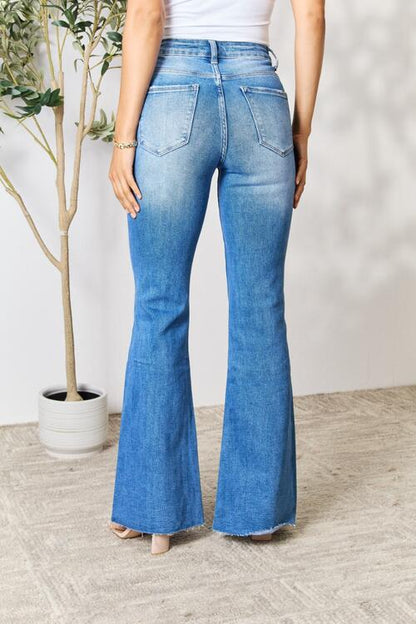 BAYEAS Slit Flare Blue Jeans