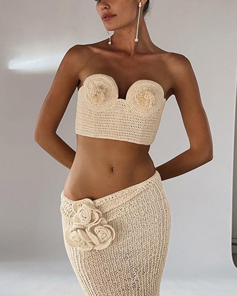 Double Daisy Crochet Tube Top