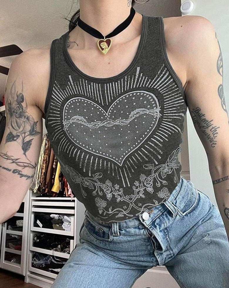 Orpheus Grunge Heart Tank Top