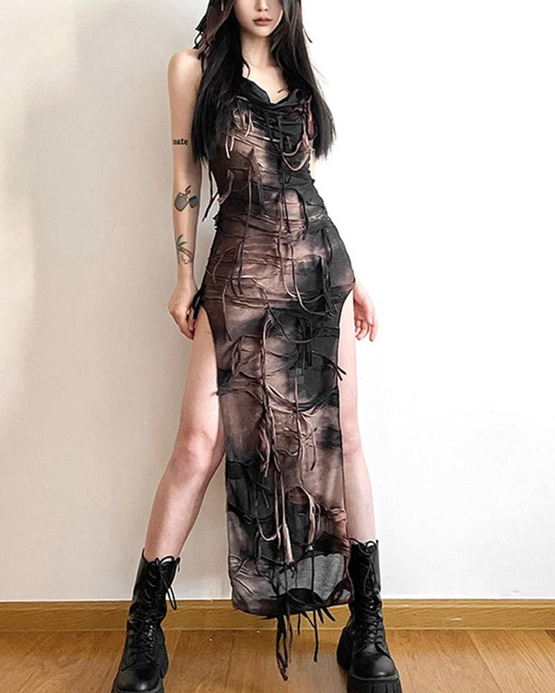 Nocturnal Grunge Maxi Dress