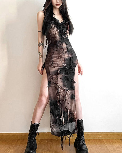 Nocturnal Grunge Maxi Dress