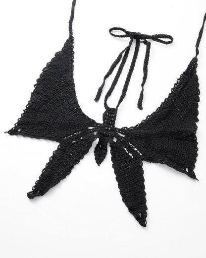 Alix Crochet Butterfly Halter Top