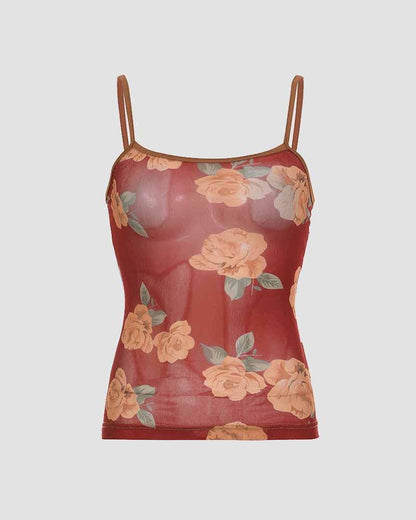 Floral Claret Cami Top