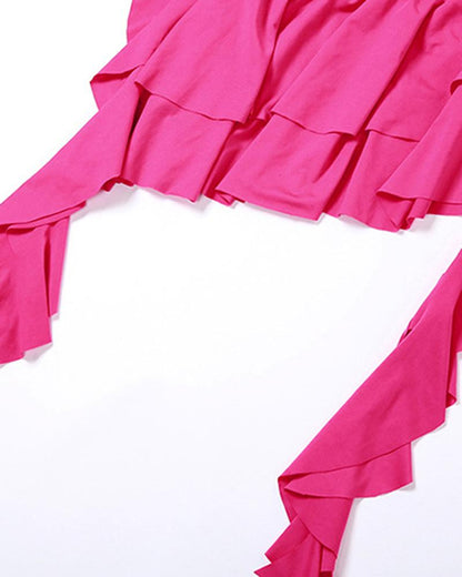 Morality Blush Ruffle Dress