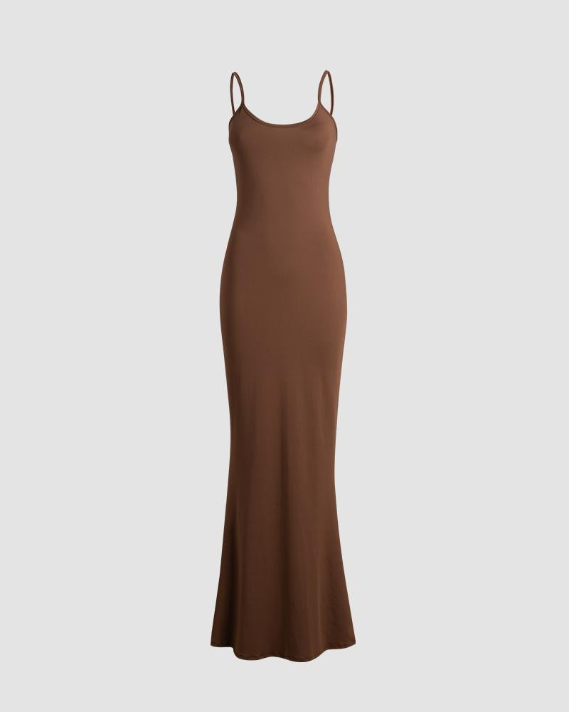 Double Espresso Cami Slip Maxi Dress