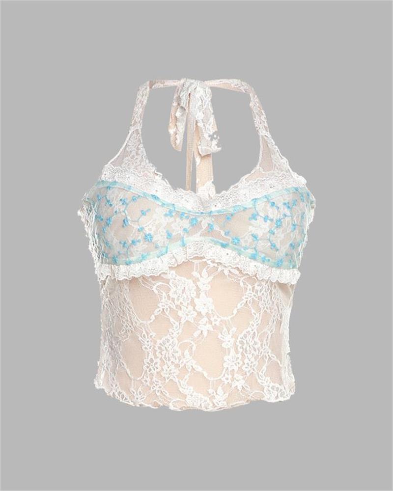 Sky Blue Lace Cami Top