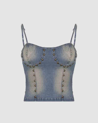 Berehynia Studded Denim Corset Top