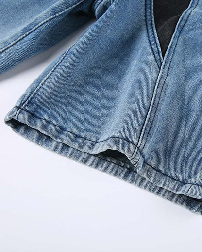 Occulus Star Denim High Waist Boy Shorts