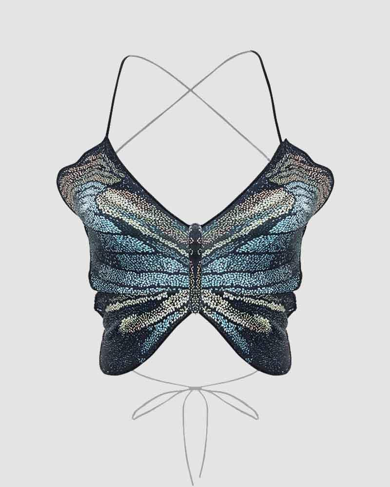 Sacred Butterfly Sequin Top