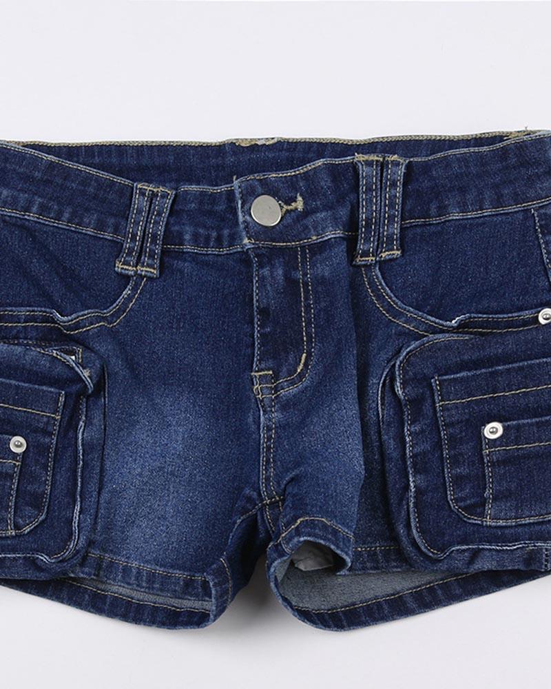 Utility Denim Shorts