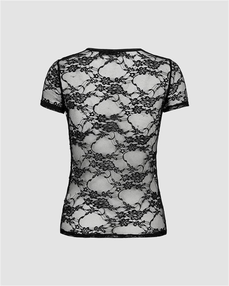 Trillium Sisters Mesh Lace Top