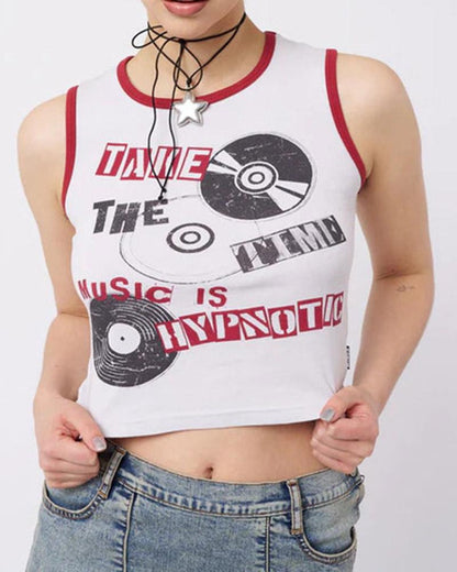 Music is Hypnotic Cropped Tank Top