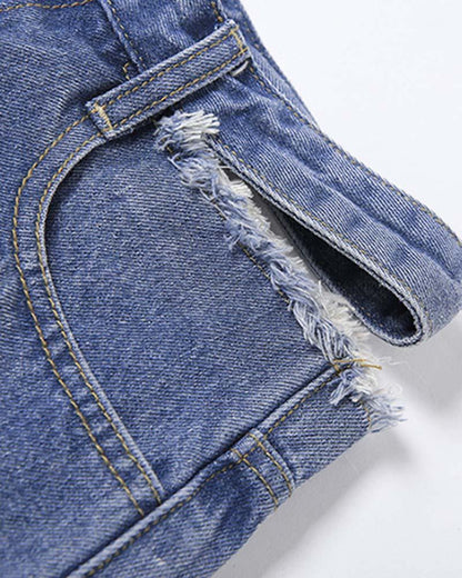 Astris Ripped Denim Shorts