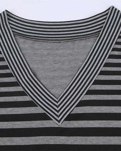 Inkwell V-Neck Stripe Top