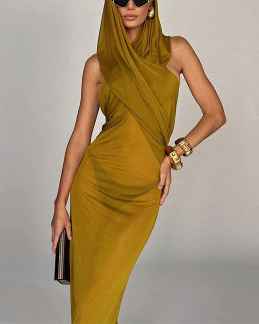 Delris Maxi Dress with Hood