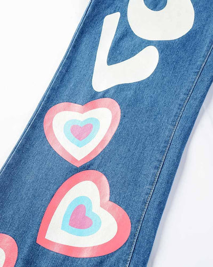 Lover Retro Graphic Oversized Denim Jeans