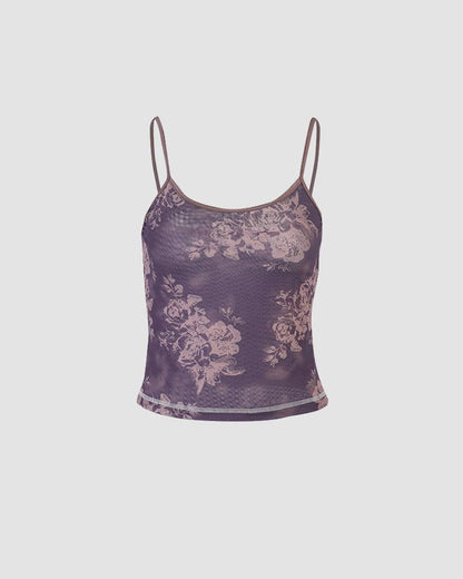 Misty Lace Burn Cami Top