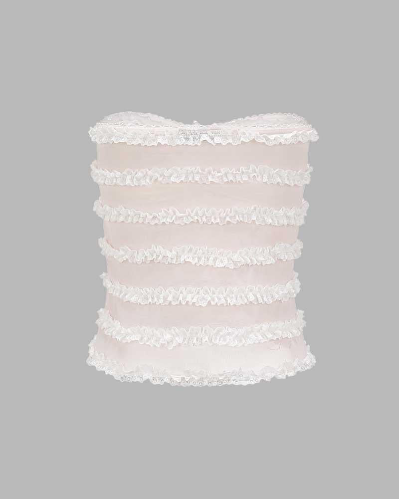 Pollux Ruffle Lace Tube Top