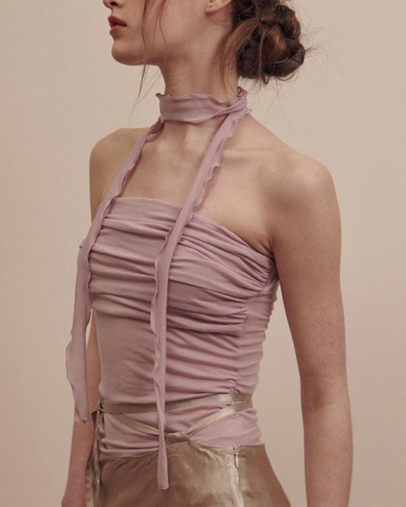 Hyacinth Tube Top with Neck Scarf