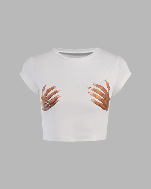 Hands On Me Crop T-Shirt