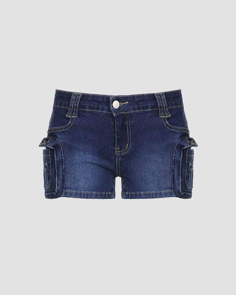 Utility Denim Shorts