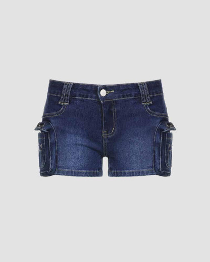 Utility Denim Shorts