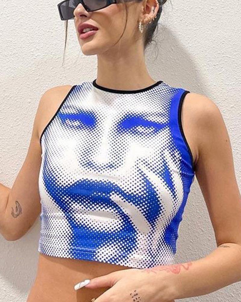 Fierce Fatale Graphic Cropped Tank Top