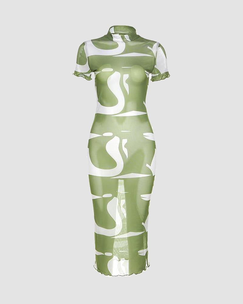 Camo Smokes Mesh Dress