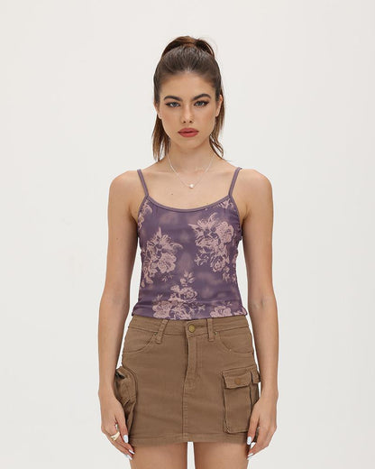 Misty Lace Burn Cami Top