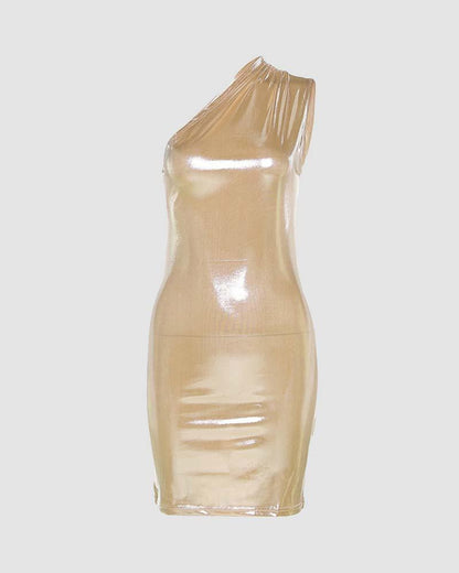 Ira Reflective One Shoulder Dress