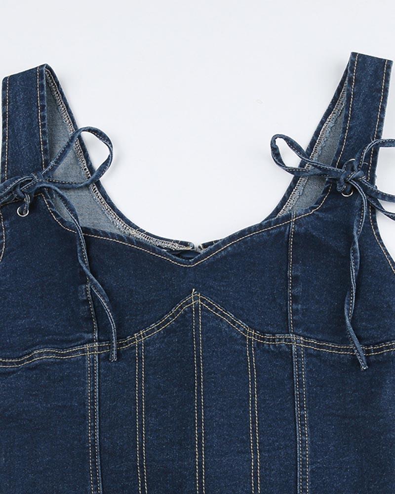 Vedette Denim Corset Top