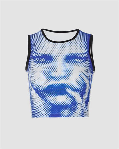 Fierce Fatale Graphic Cropped Tank Top