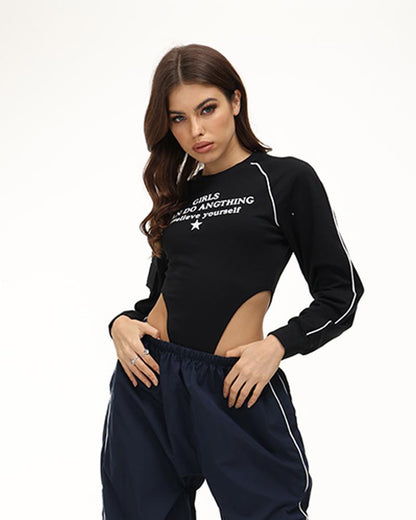 Girls Do Anything High Cut Out Top