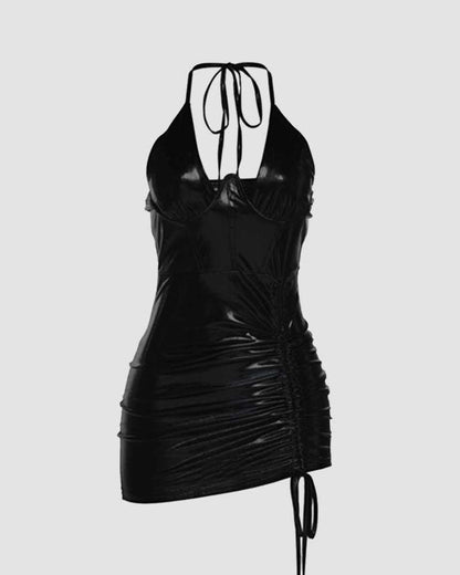 Sangrei Reflective Halter Dress