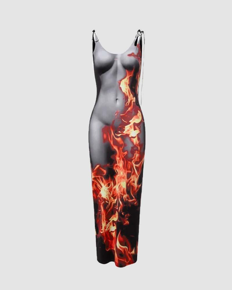 Naked Flame Maxi Dress