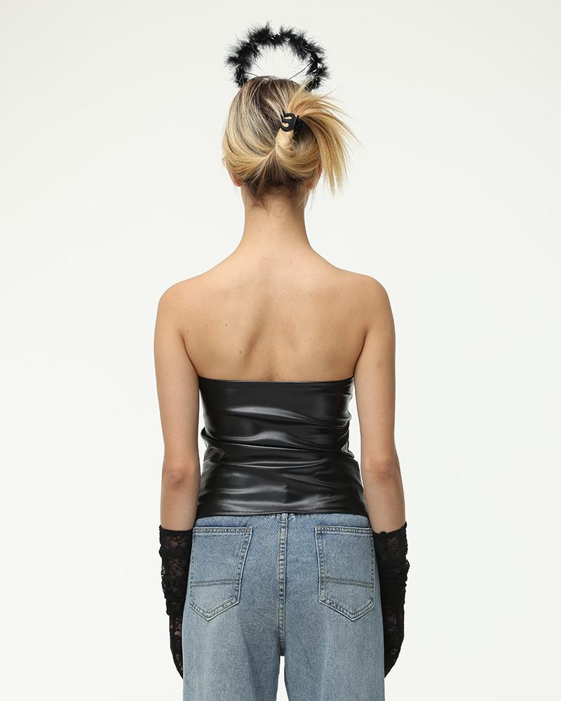 Etiquette Pleather Tube Top