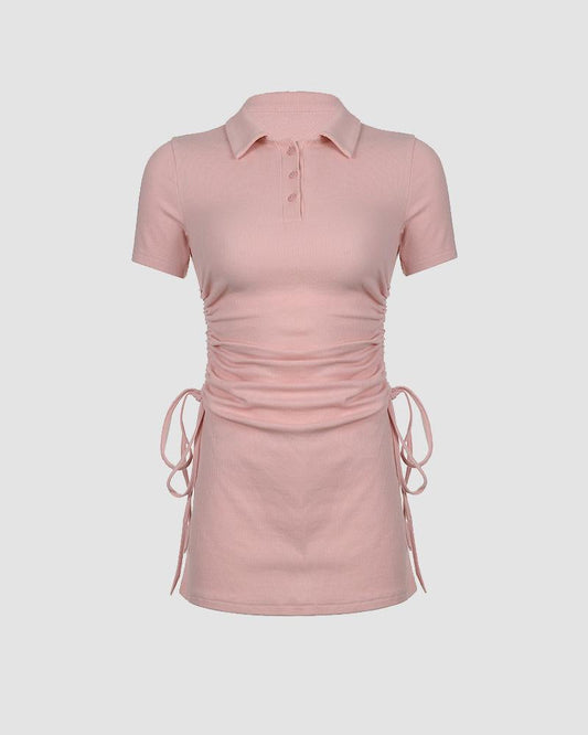 Gwen Joy Collar Ruched Bodycon Dress