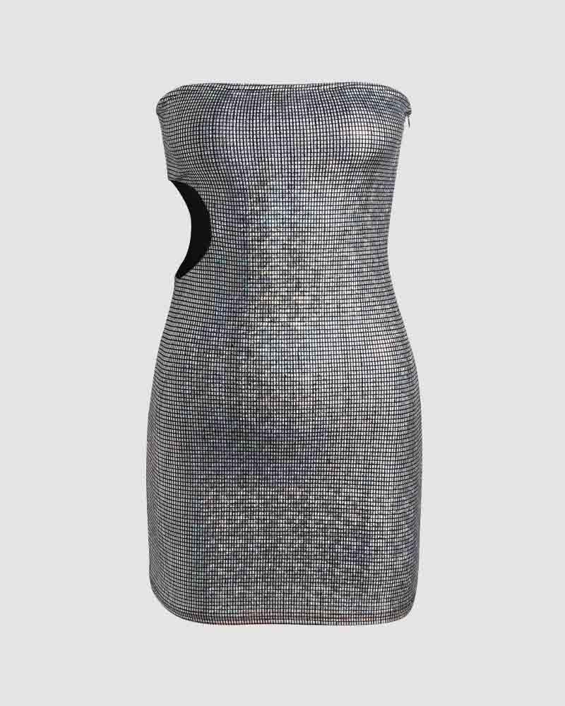 Glitter Basin Cut Out Tube Dress