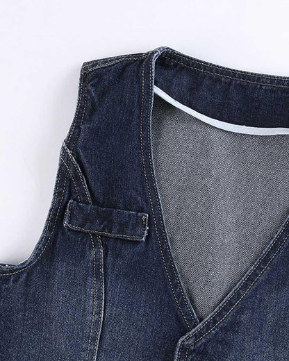 Rigel Button Denim Vest