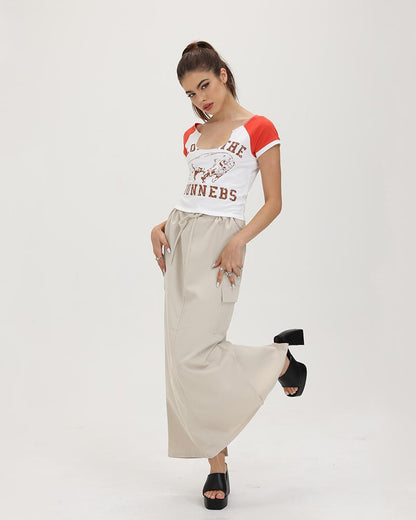 Vintage Raglan Bull Cropped Tee