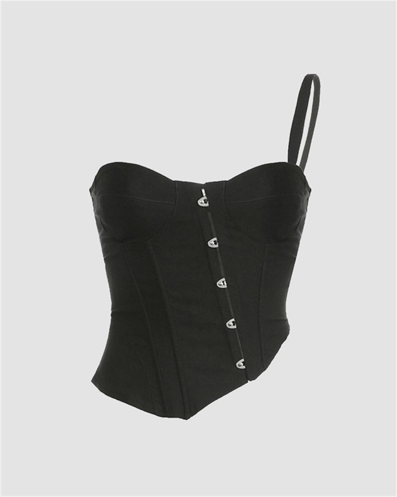 Caveriver One Shoulder Corset Top