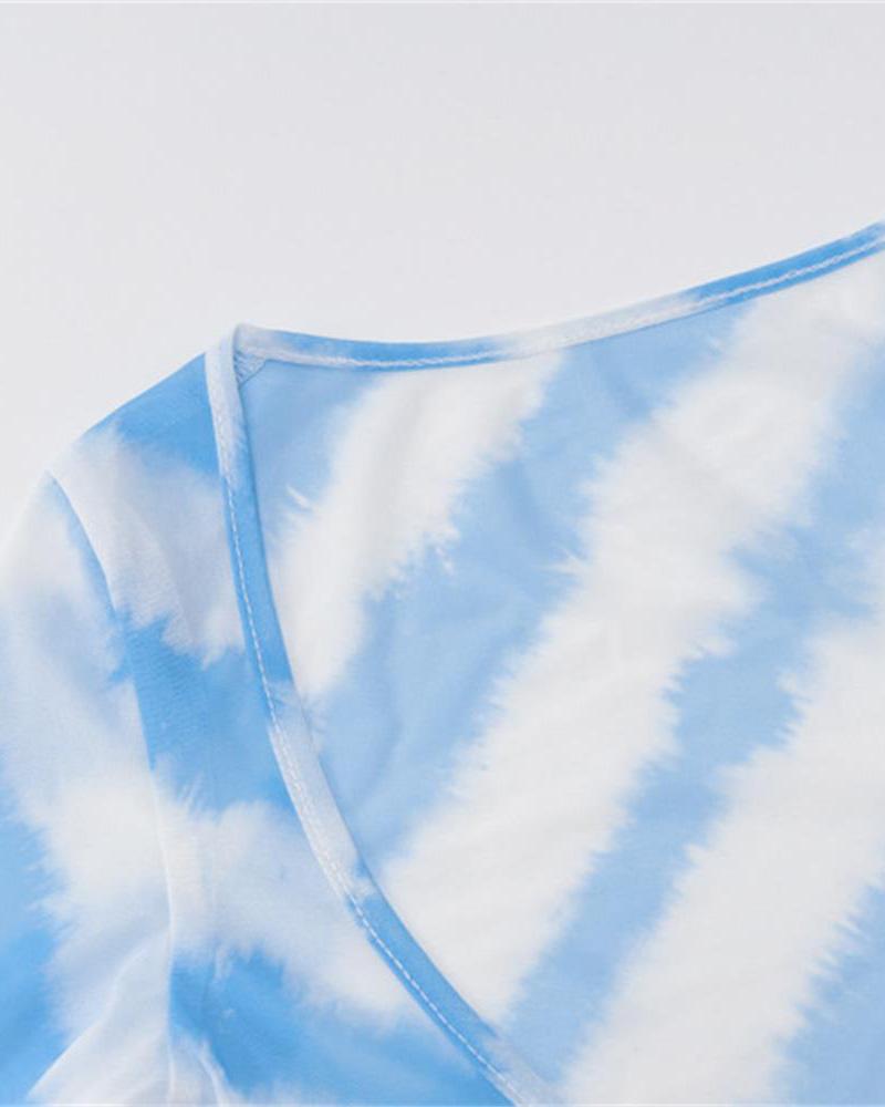 Azure Mist Bralet Mesh Dress