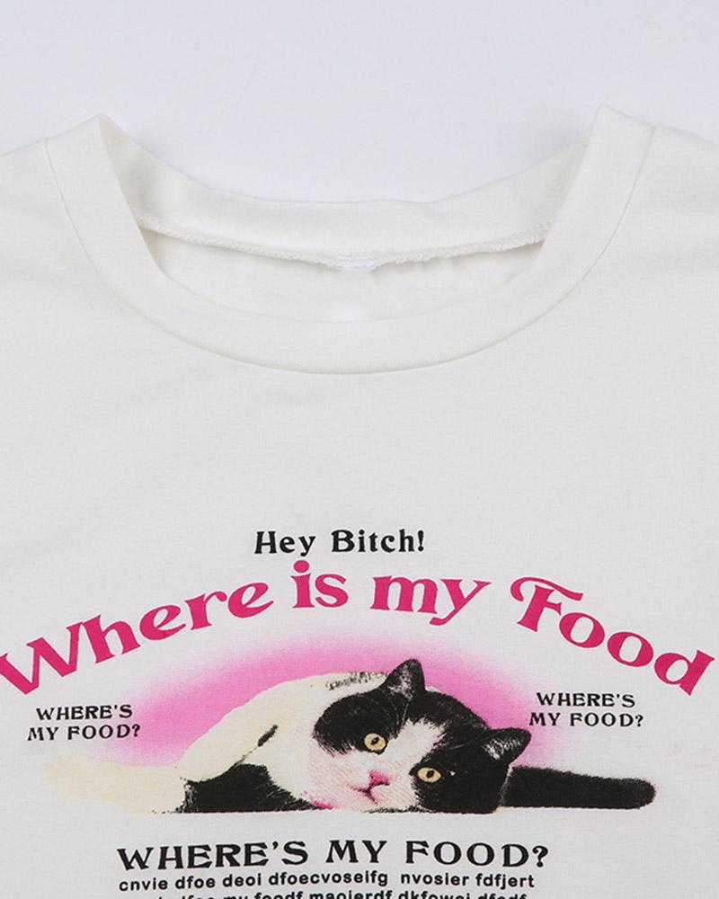 B*tch Where's My Food Cropped T-Shirt