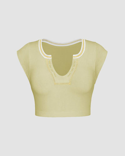 Effortless Flesh Cropped Top