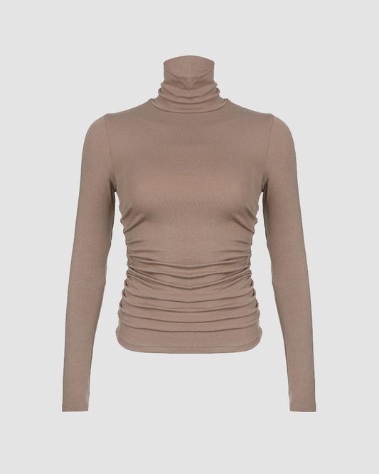 Nitro Caramel Turtleneck Top