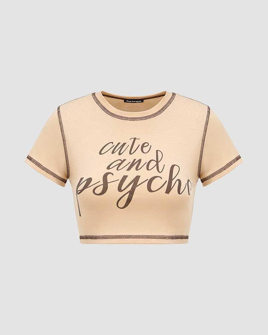 Cute and Psycho Cropped Baby T-Shirt