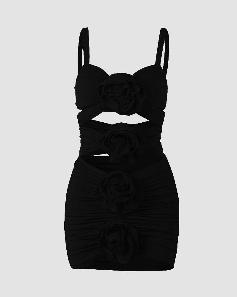 Sanya Rose Cut Out Bandage Dress