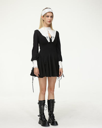 Nun Horror Cross Long Sleeves Dress