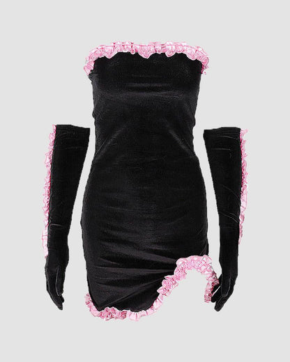 Valkyria Lace Bodycon Dress with Gloves